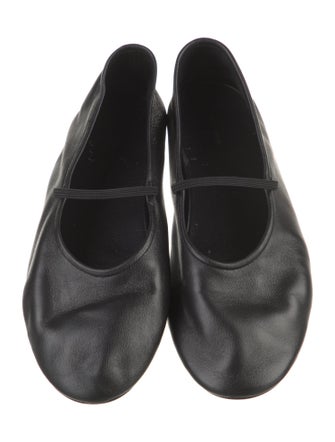 The Row Leather Mary Jane Flats