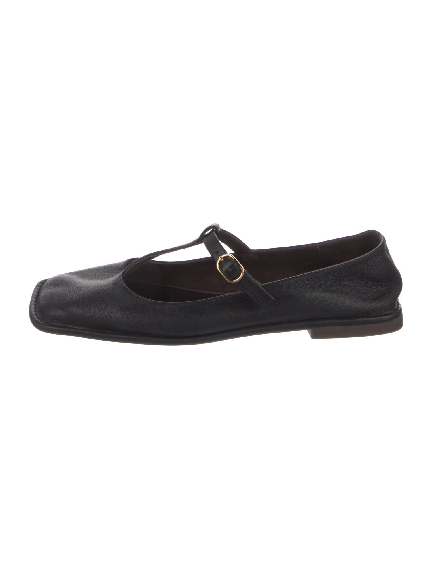 The Row Leather Mary Jane Flats