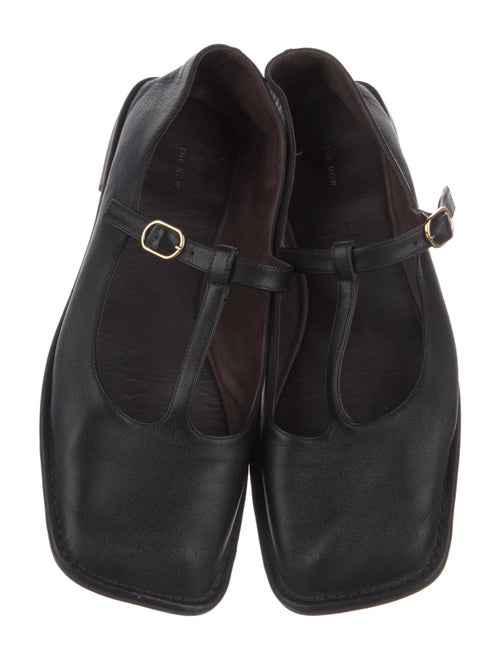 The Row Leather Mary Jane Flats