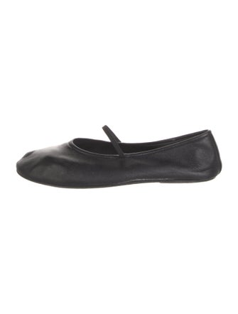 The Row Leather Mary Jane Flats