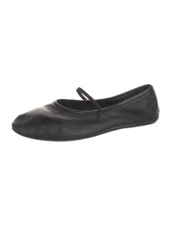 The Row Leather Mary Jane Flats