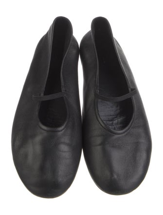 The Row Leather Mary Jane Flats