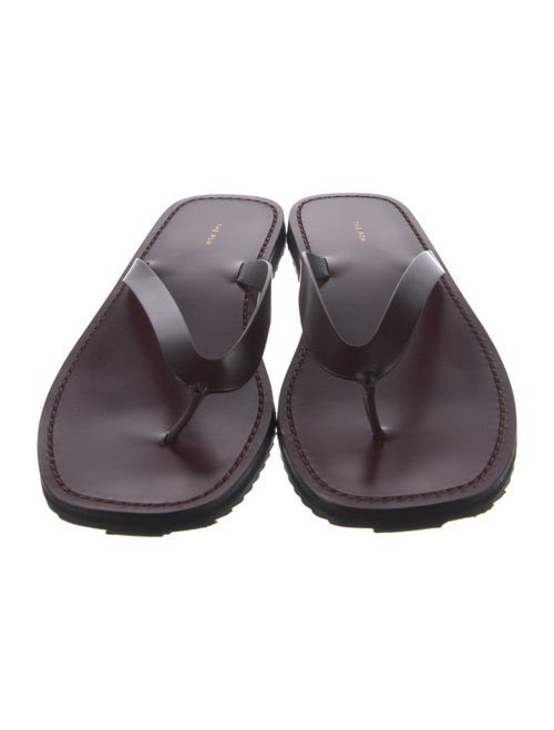 The Row City Leather Flip Flops