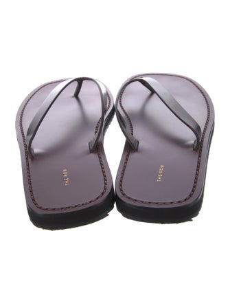 The Row City Leather Flip Flops