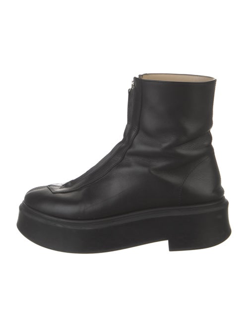The Row Zipped Leather Combat Boots