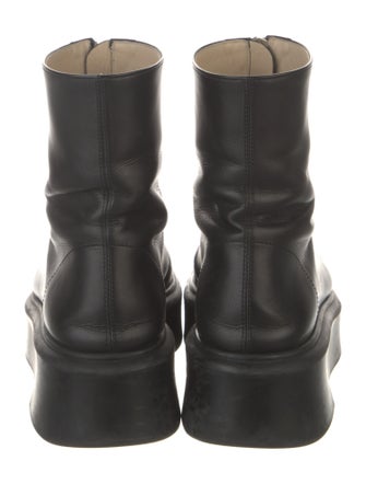 The Row Zipped Leather Combat Boots