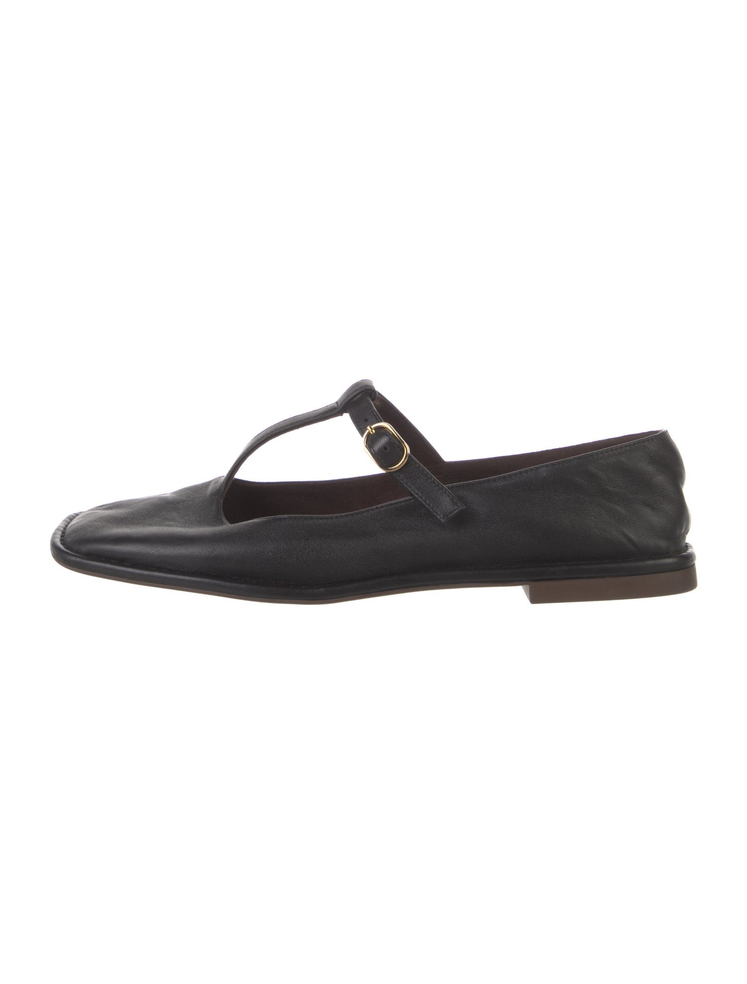 The Row Leather Mary Jane Flats