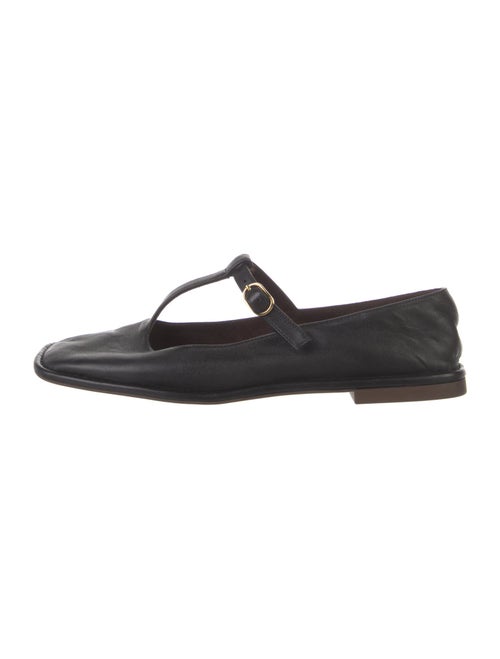 The Row Leather Mary Jane Flats