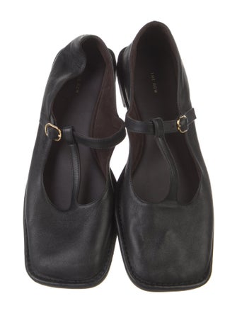 The Row Leather Mary Jane Flats