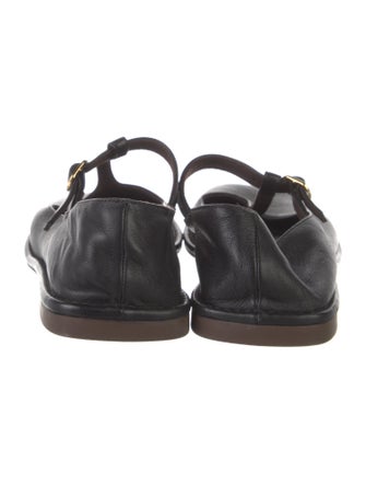 The Row Leather Mary Jane Flats