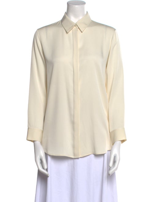 The Row Silk Long Sleeve Button-Up Top
