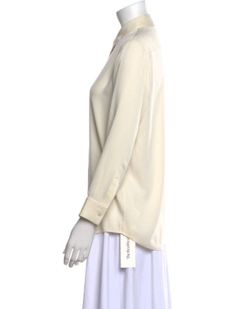 The Row Silk Long Sleeve Button-Up Top