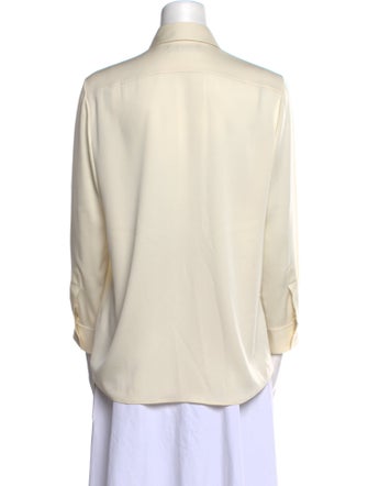 The Row Silk Long Sleeve Button-Up Top