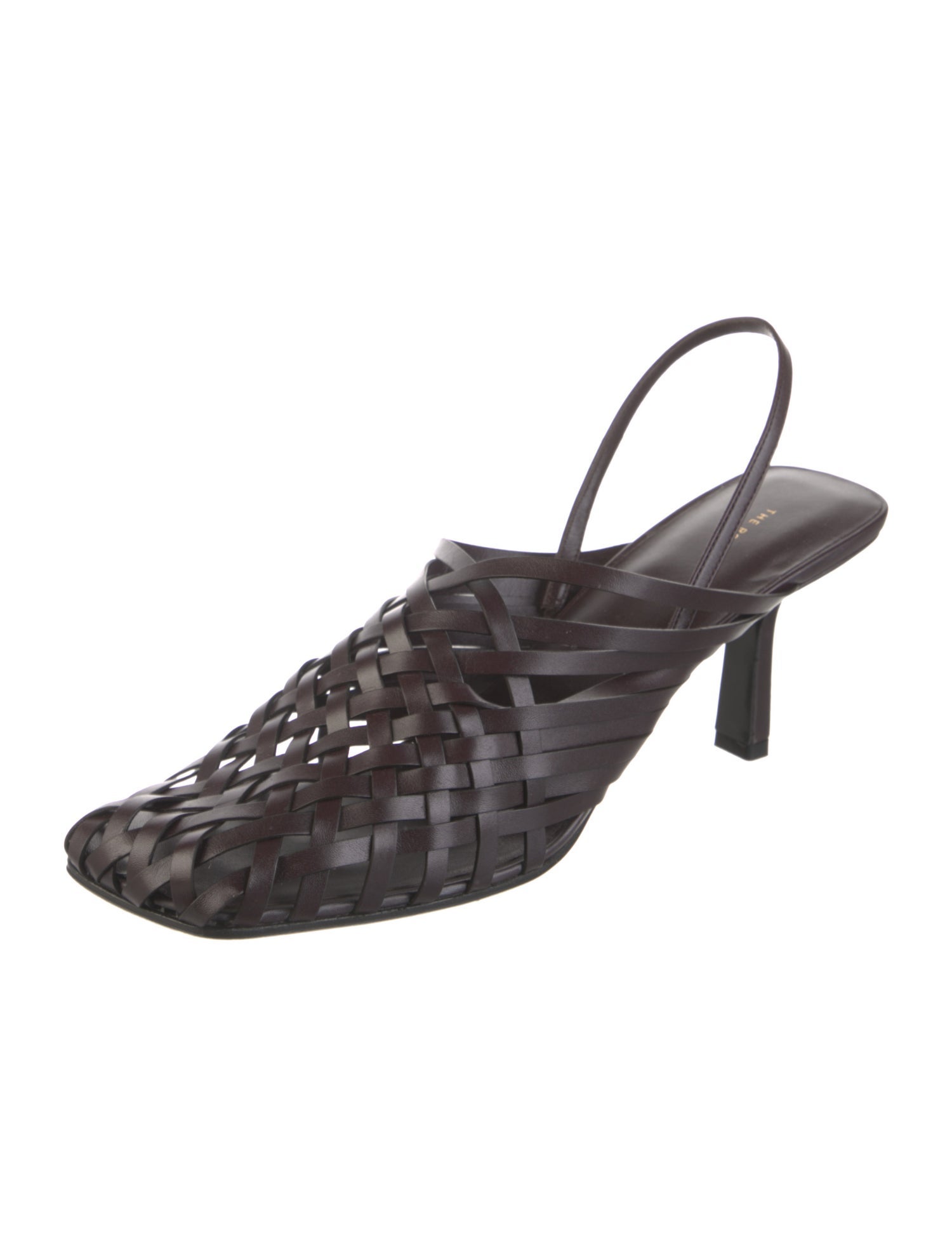 The Row Woven Leather Slingback Pumps