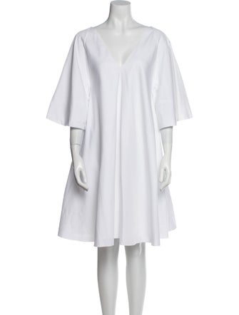 The Row V-Neck Knee-Length Dress