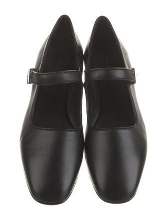 The Row Leather Mary Jane Flats