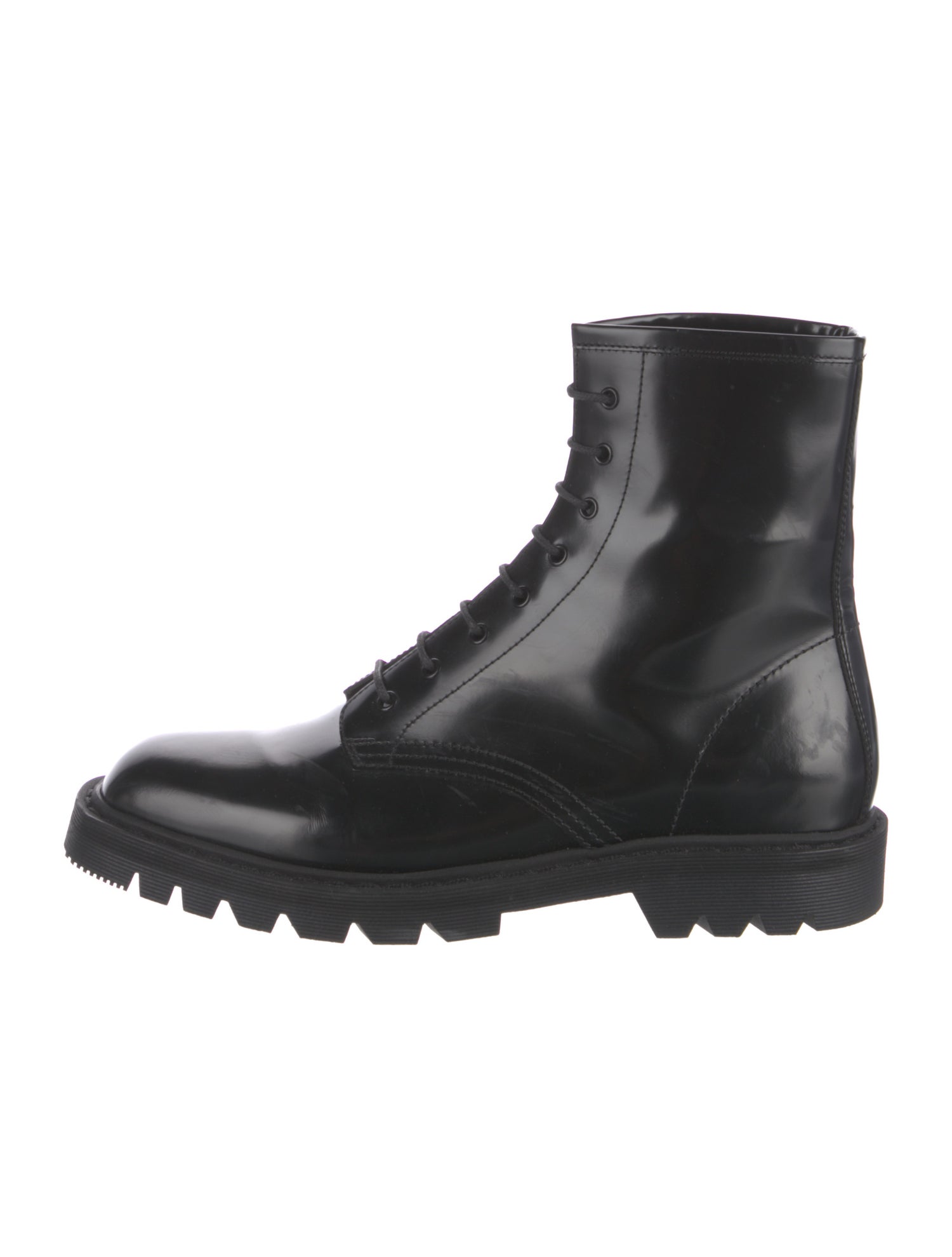 The Row Patent Leather Combat Boots