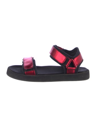 The Row Hook-and-Loop Leather Sandals