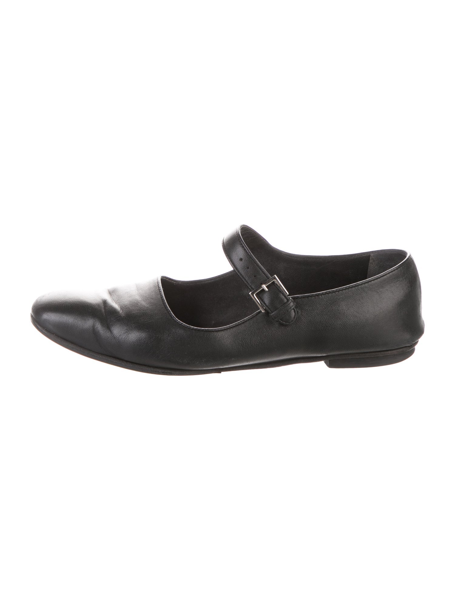 The Row Ava Leather Mary Jane Flats