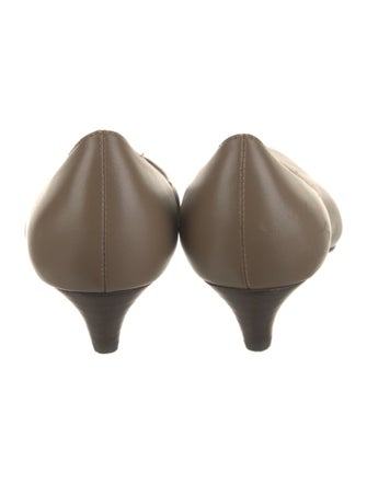 The Row Almond Leather Pumps