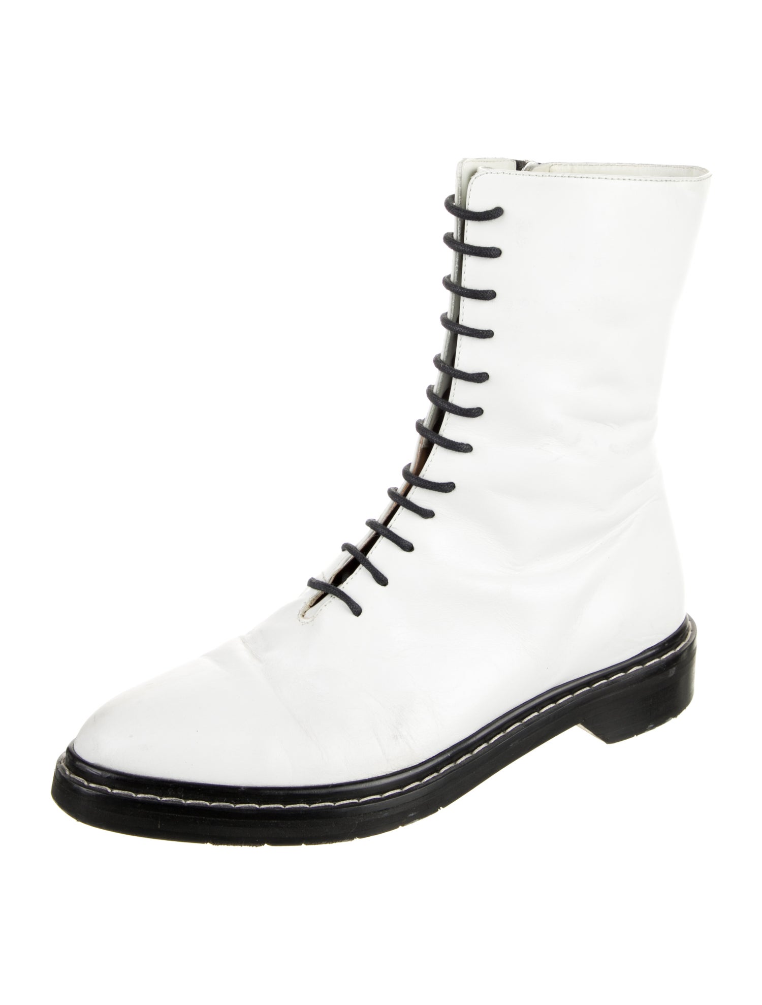The Row Leather Combat Boots