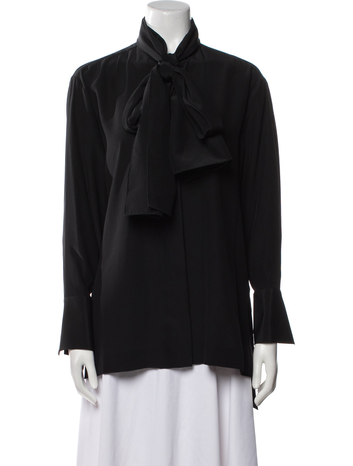 The Row Silk Mock Neck Blouse