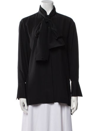 The Row Silk Mock Neck Blouse