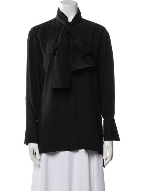 The Row Silk Mock Neck Blouse