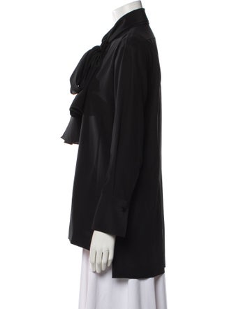 The Row Silk Mock Neck Blouse