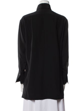 The Row Silk Mock Neck Blouse
