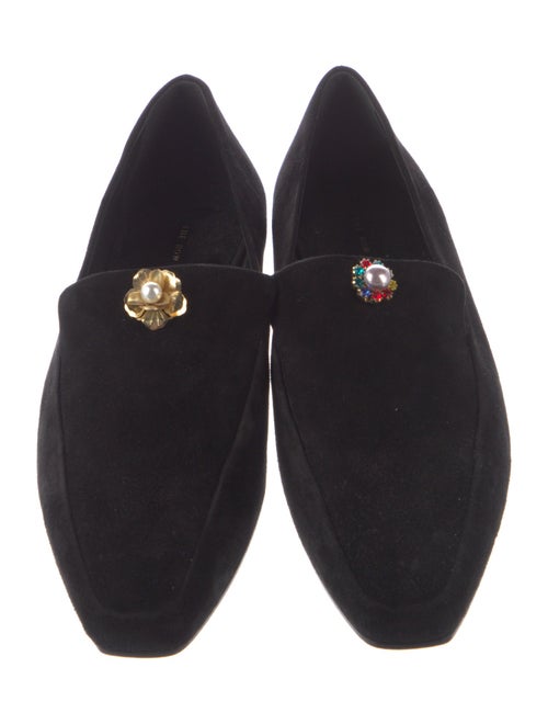 The Row Faux Pearl Accents Suede Loafers