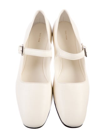 The Row Leather Mary Jane Flats