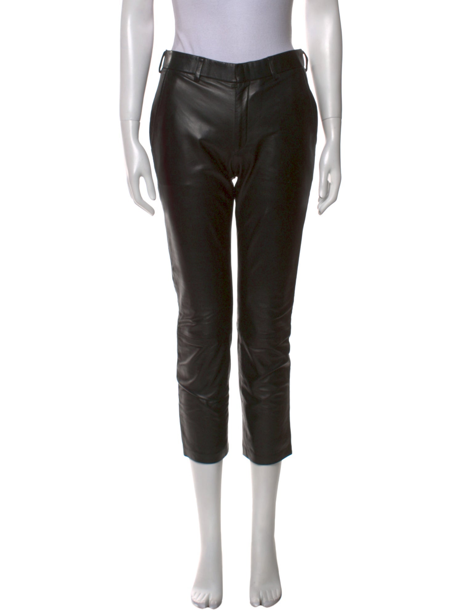 The Row Leather Straight Leg Pants