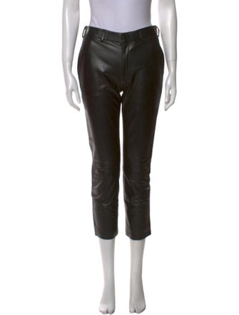 The Row Leather Straight Leg Pants