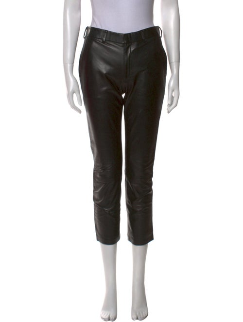 The Row Leather Straight Leg Pants