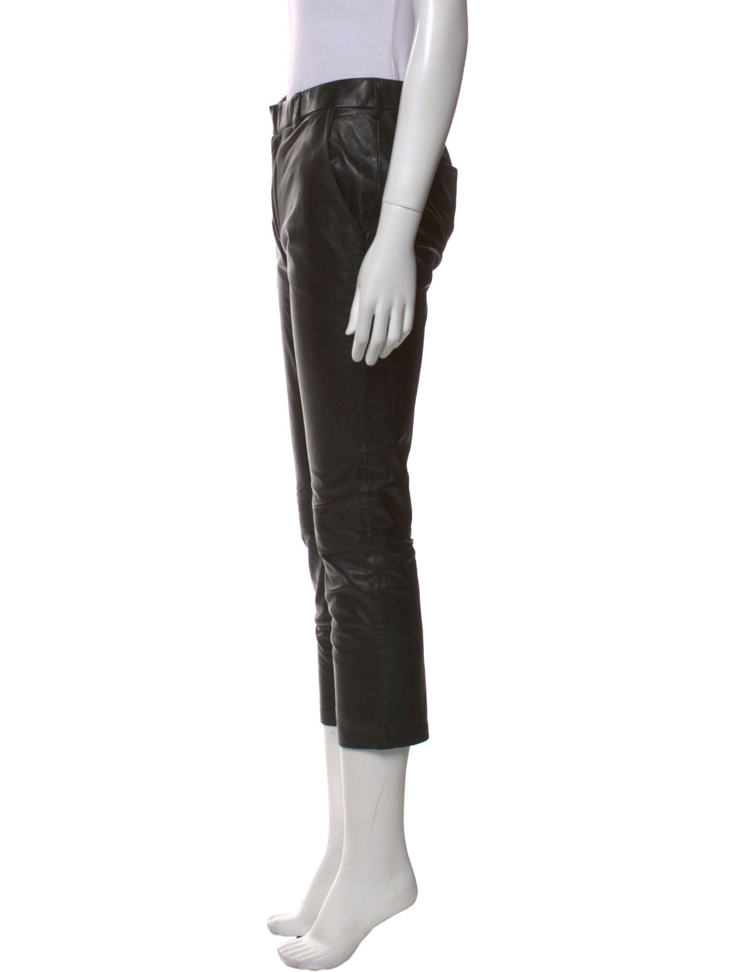 The Row Leather Straight Leg Pants