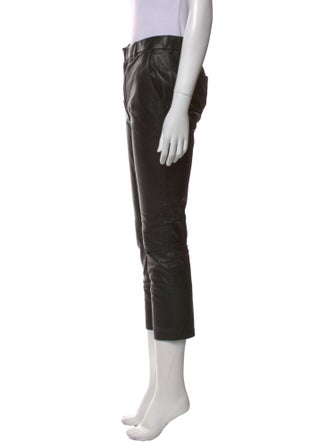The Row Leather Straight Leg Pants