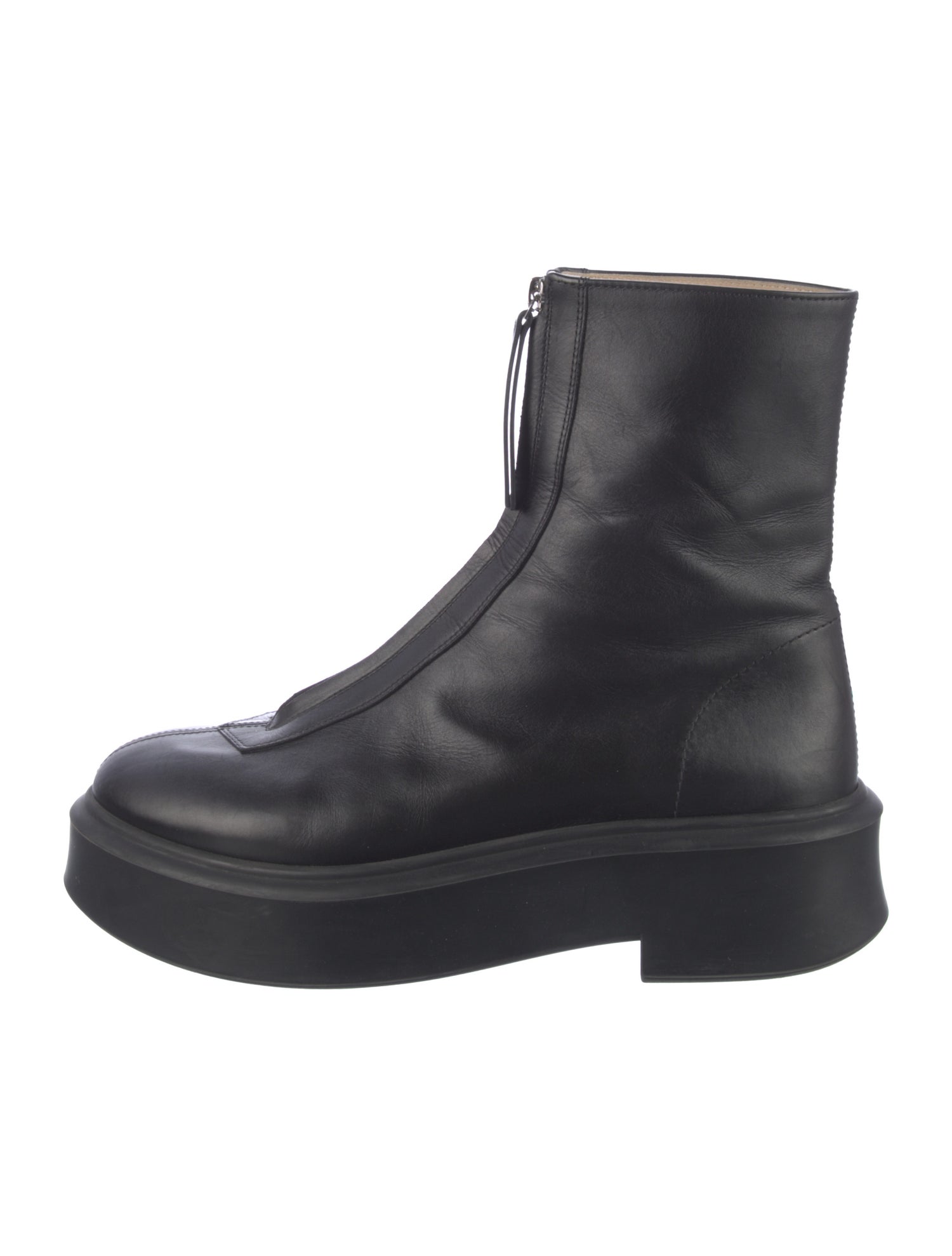The Row Zipped 1 Leather Combat Boots