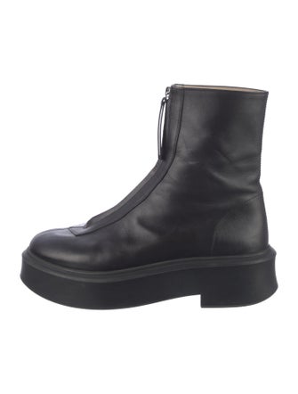 The Row Zipped 1 Leather Combat Boots