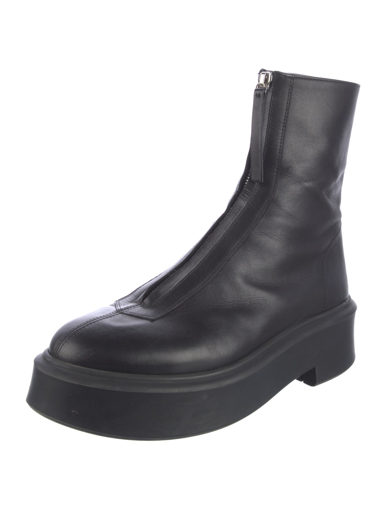 The Row Zipped 1 Leather Combat Boots