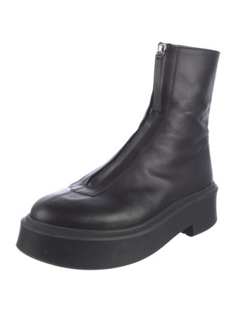 The Row Zipped 1 Leather Combat Boots