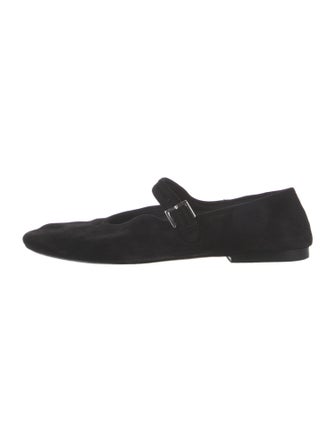 The Row Boheme Suede Mary Jane Flats