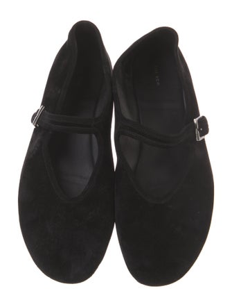 The Row Boheme Suede Mary Jane Flats