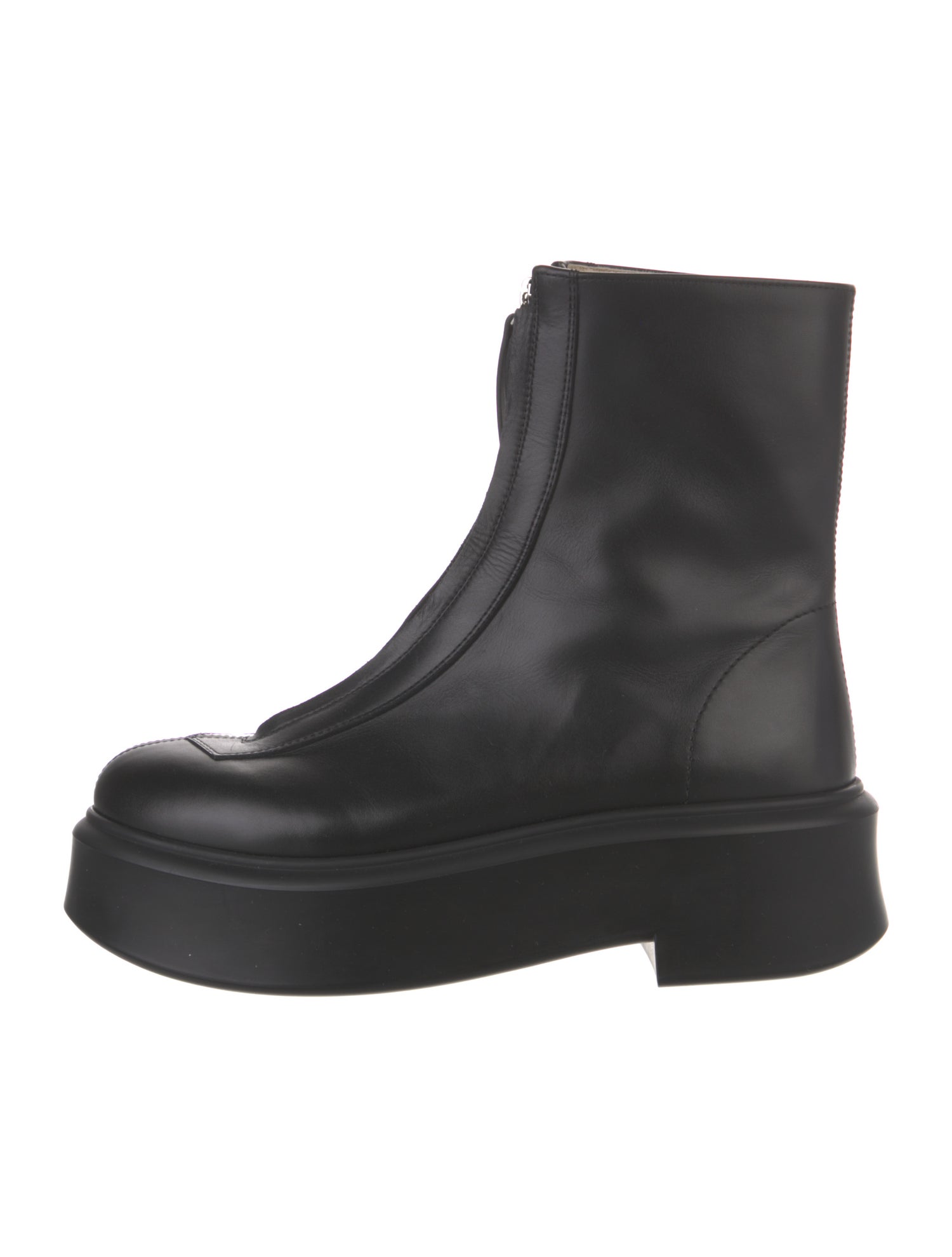 The Row Zipped 1 Leather Combat Boots