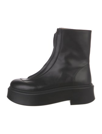 The Row Zipped 1 Leather Combat Boots