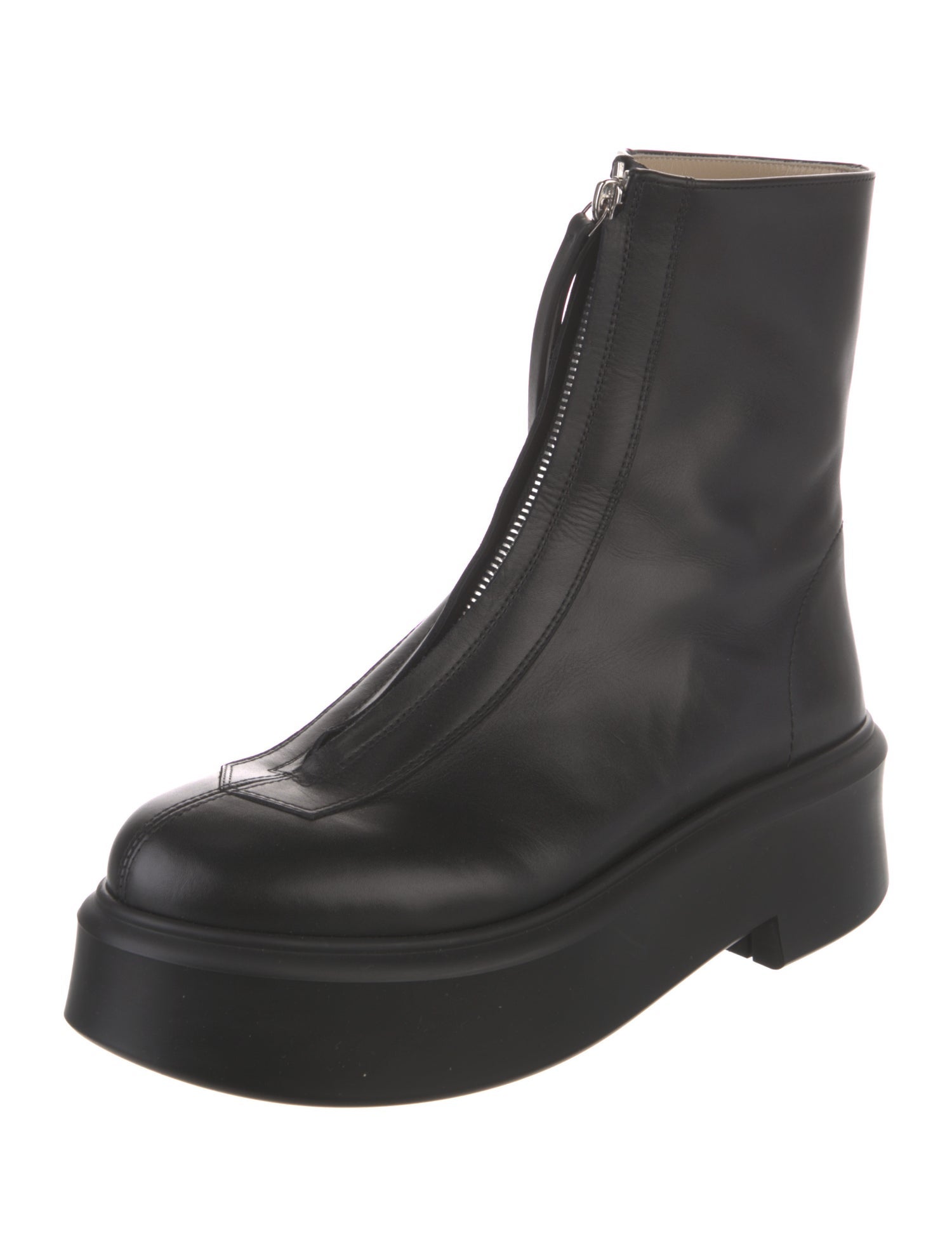The Row Zipped 1 Leather Combat Boots