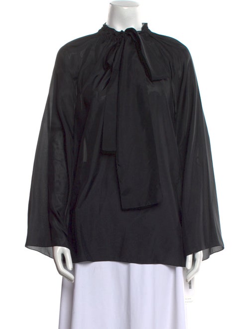 The Row Silk Mock Neck Blouse
