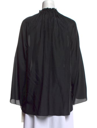 The Row Silk Mock Neck Blouse