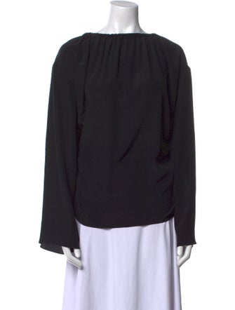 The Row Silk Bateau Neckline Blouse