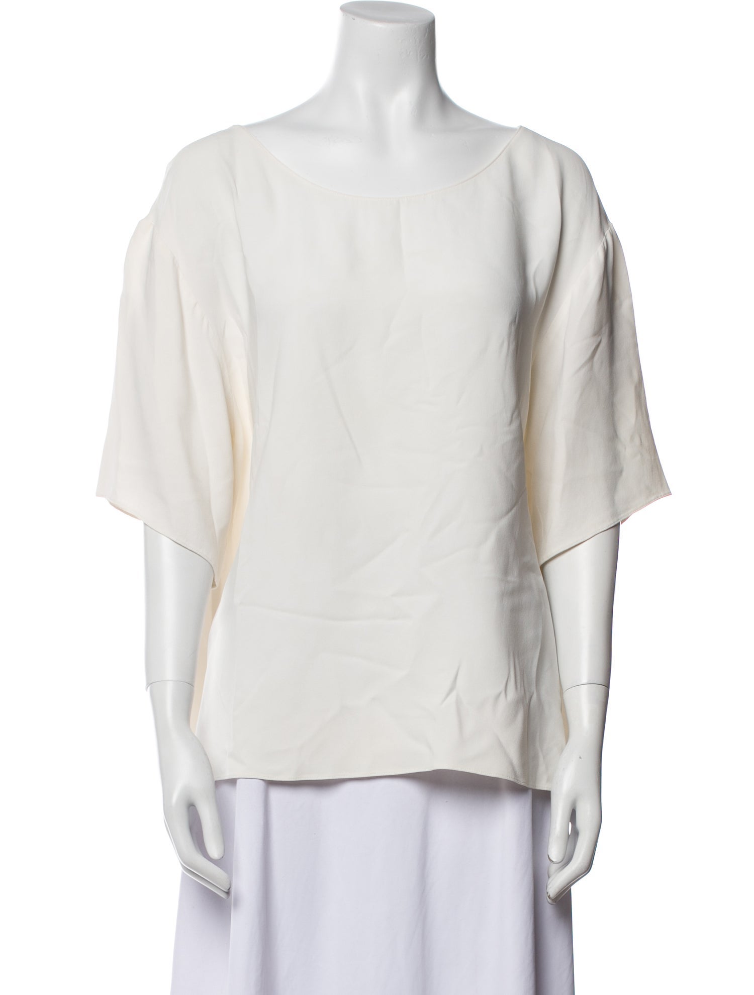 The Row Bateau Neckline Short Sleeve Blouse